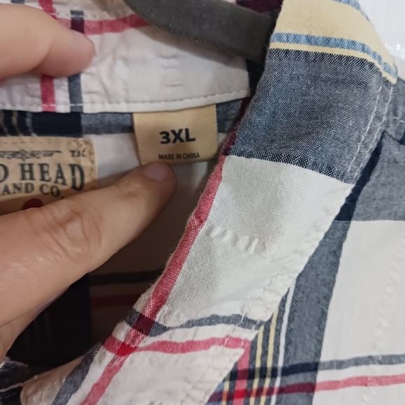 Red Head Brand Co short sleeve button front plaid shirt size 3XL - Picture 6 of 6